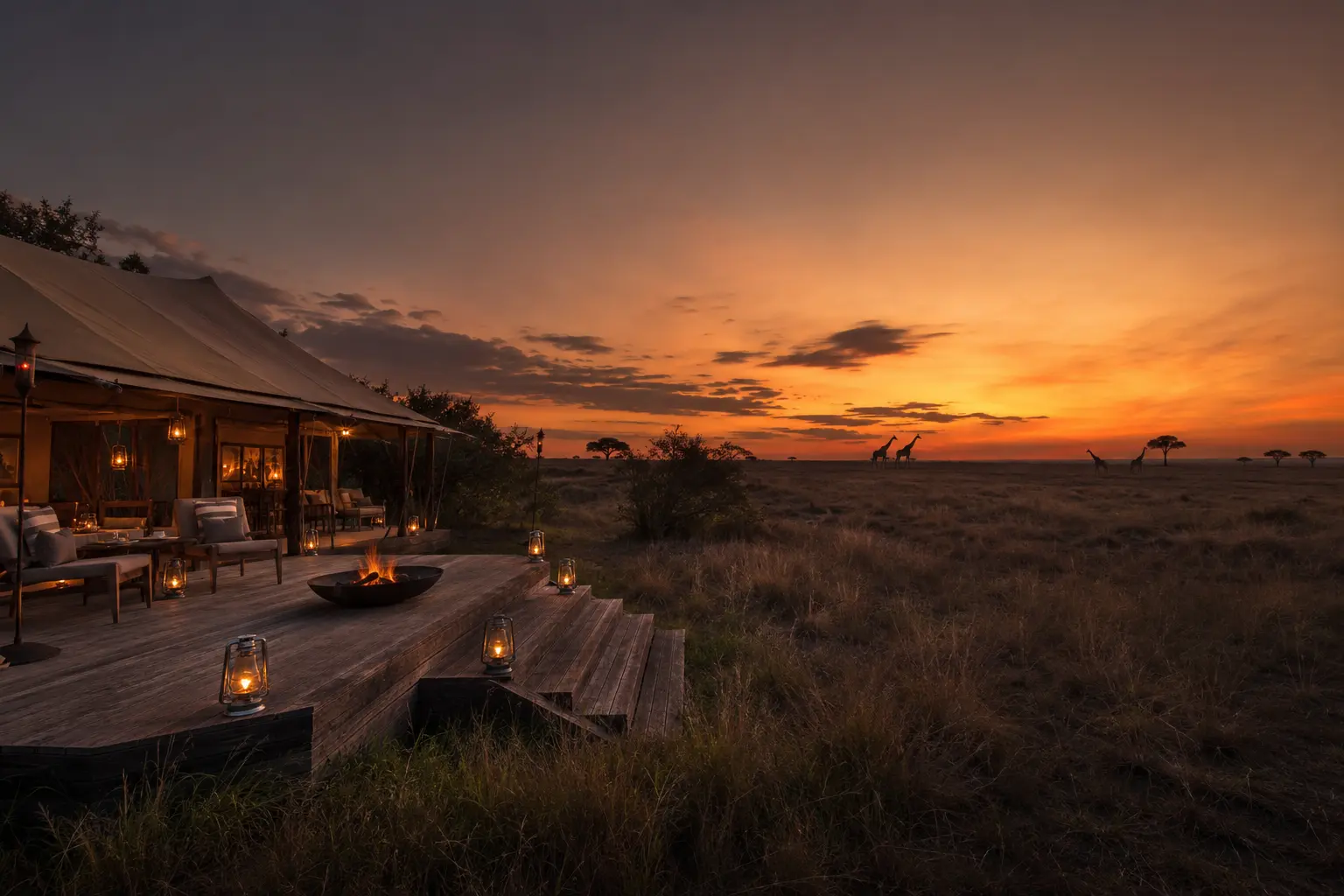 Maasai Mara sunset over Lemek Conservancy